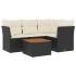 Set de muebles de jardín 5 pzas y cojines ratán sintético