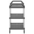 Carrito de 3 niveles aluminio gris 99x50x96