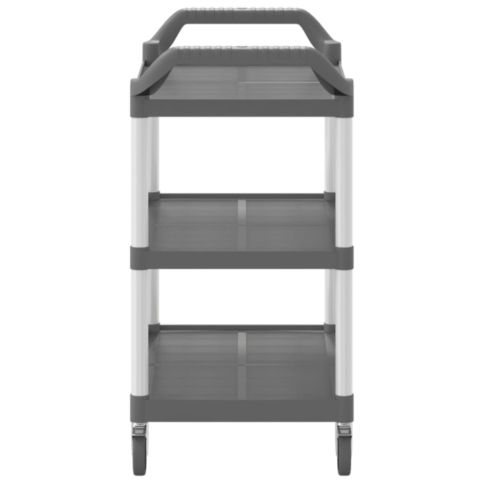 Carrito de 3 niveles aluminio gris 99x50x96
