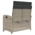 Sillón reclinable de jardín con cojines ratán sintético