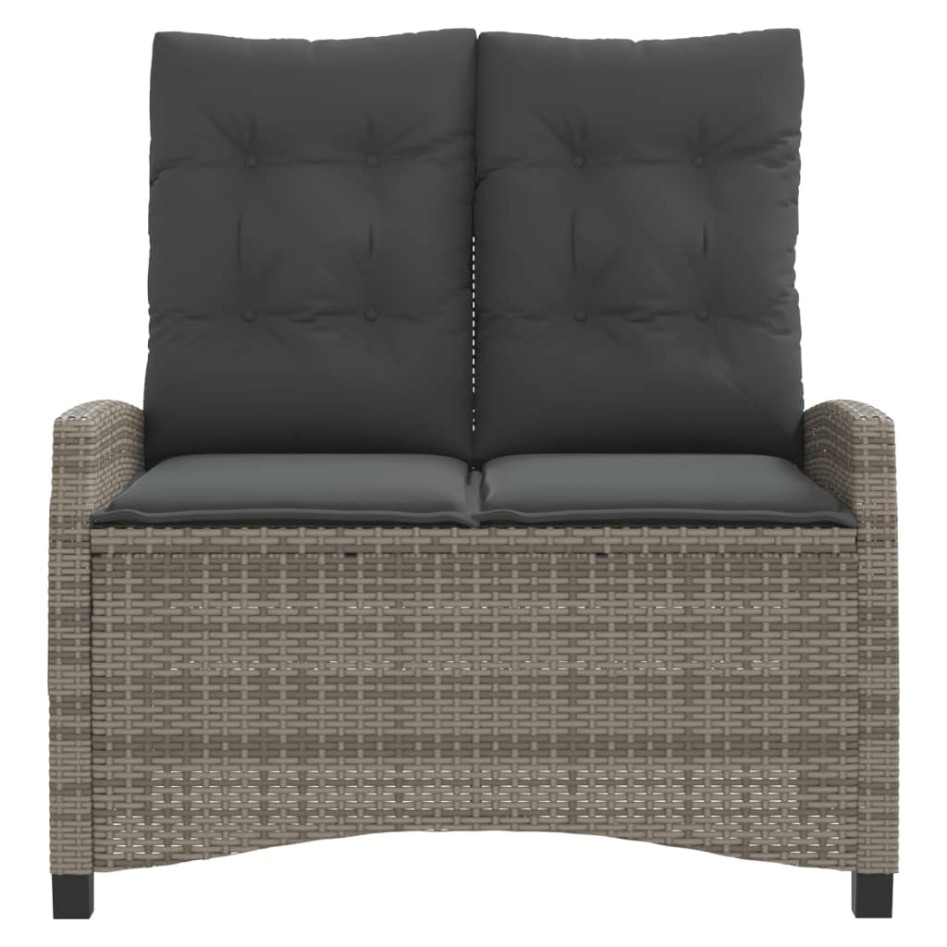 Sillón reclinable de jardín con cojines ratán sintético