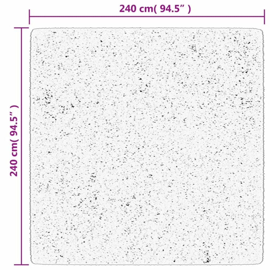 Alfombra peluda de pelo largo moderna PAMPLONA negra 240x240