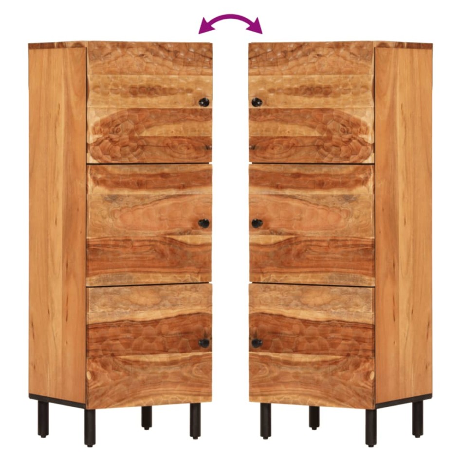 Aparador alto de madera maciza de acacia 40x33x110