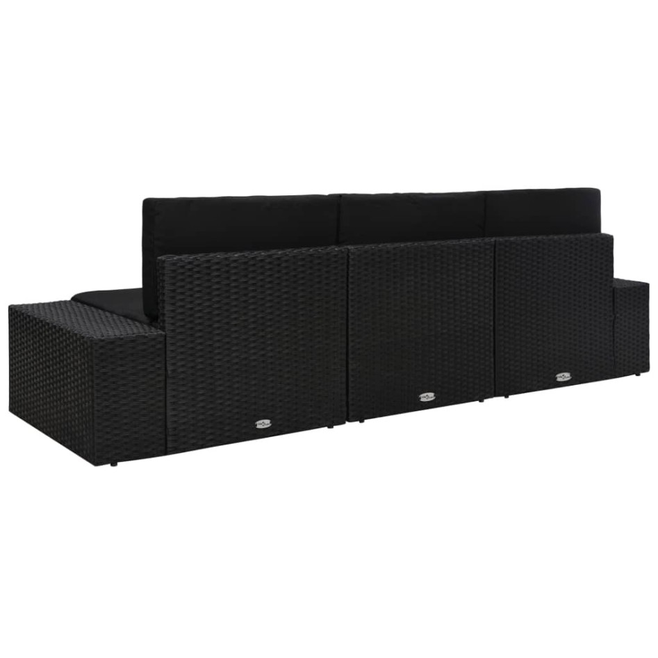 Sofá seccional de 3 plazas de ratán sintético