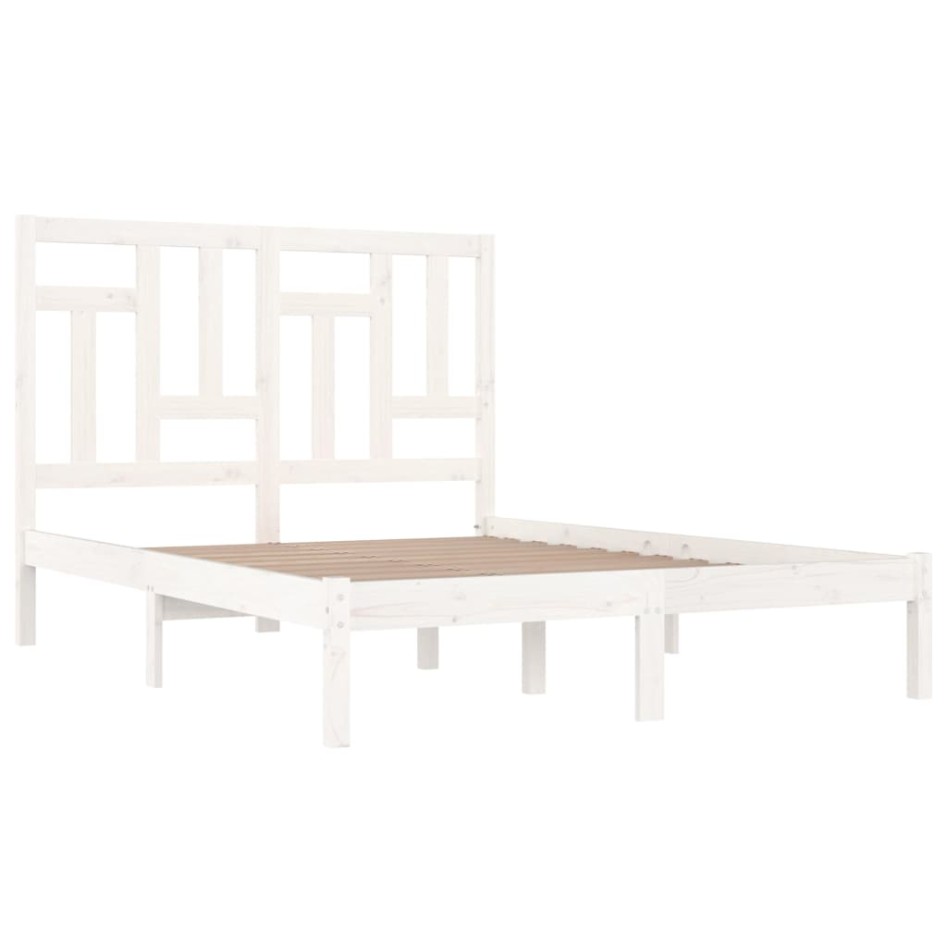 Estructura de cama madera maciza de pino blanca 150x200