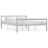 Estructura de cama de metal gris y blanco 140x200