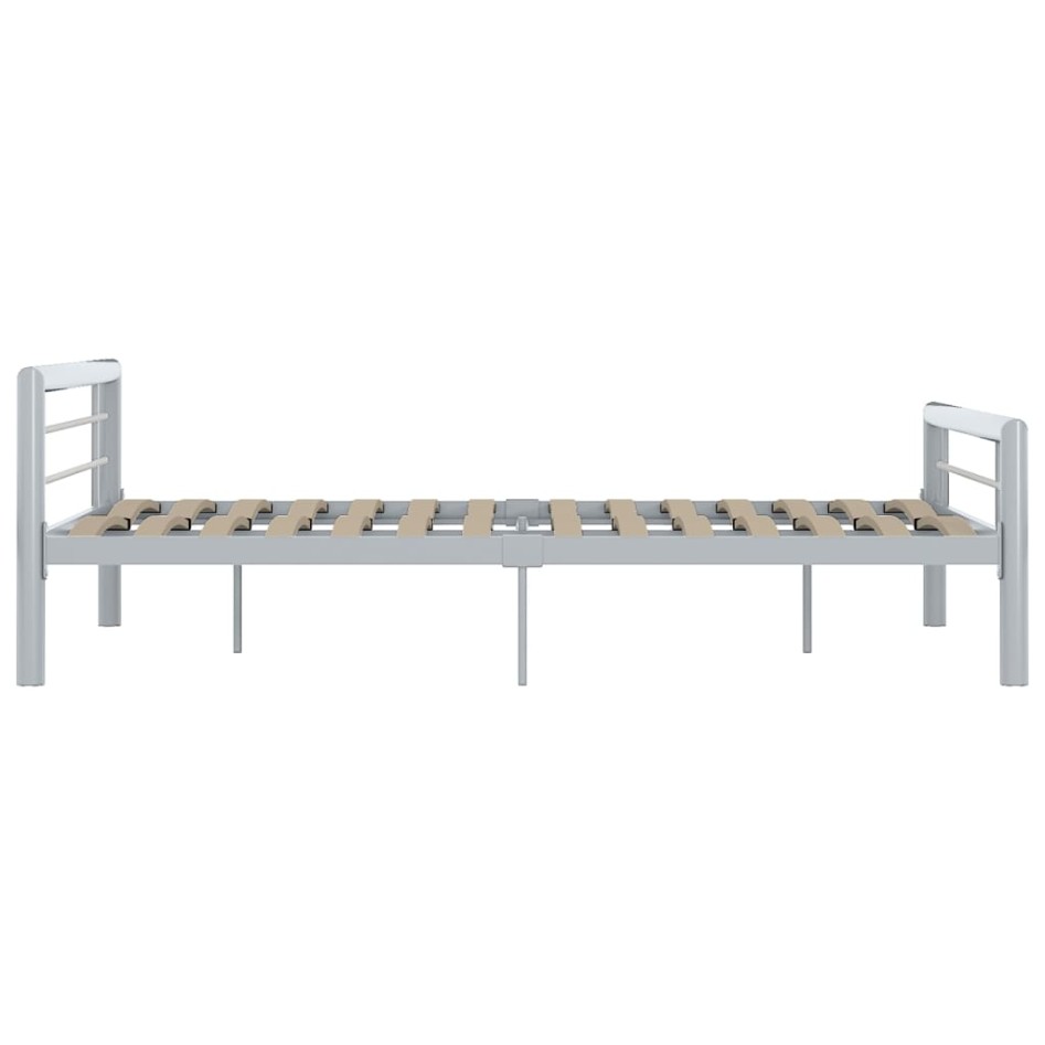 Estructura de cama de metal gris y blanco 140x200