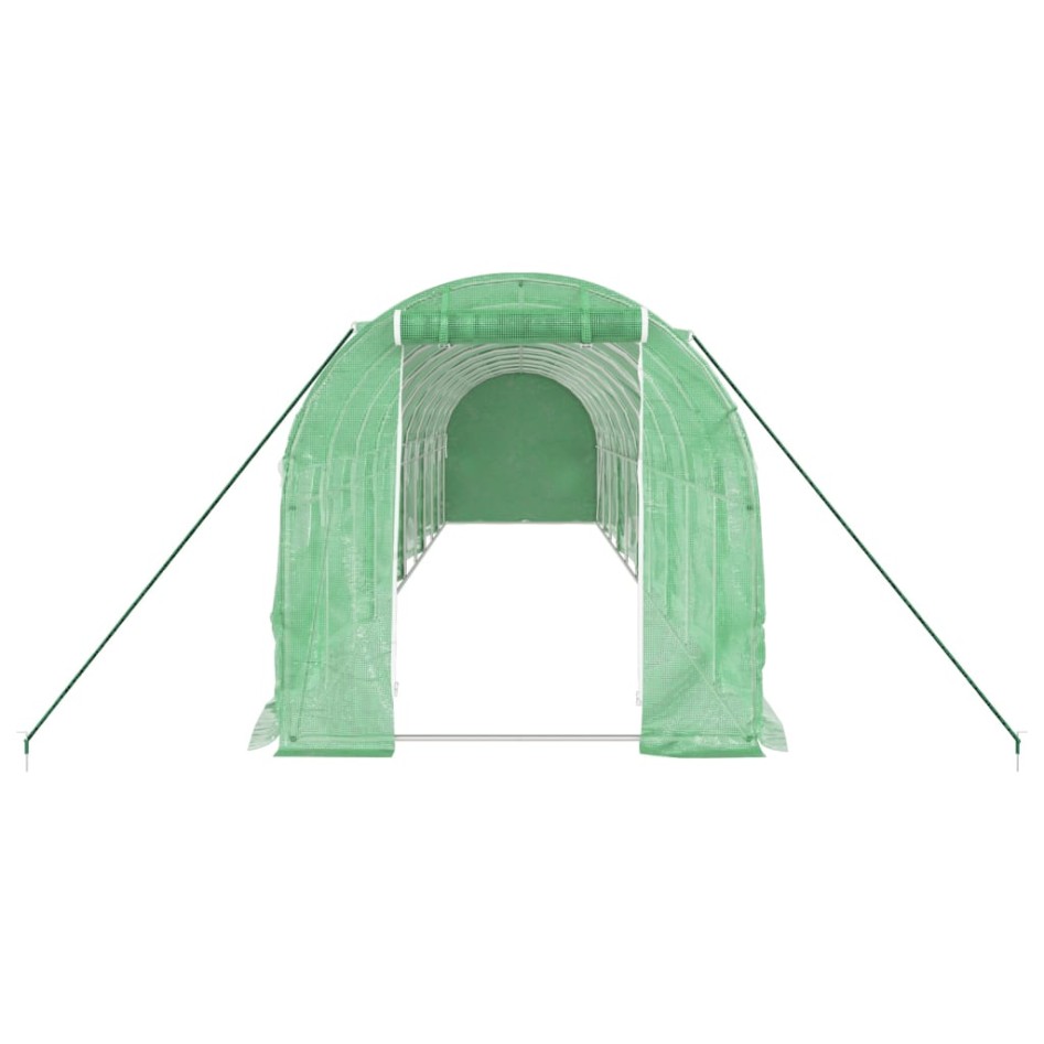 Invernadero con estructura de acero verde 20 m² 10x2x2