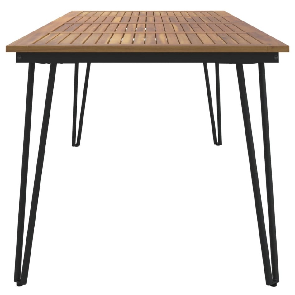 Mesa de jardín con patas en U madera maciza acacia 180x90x75