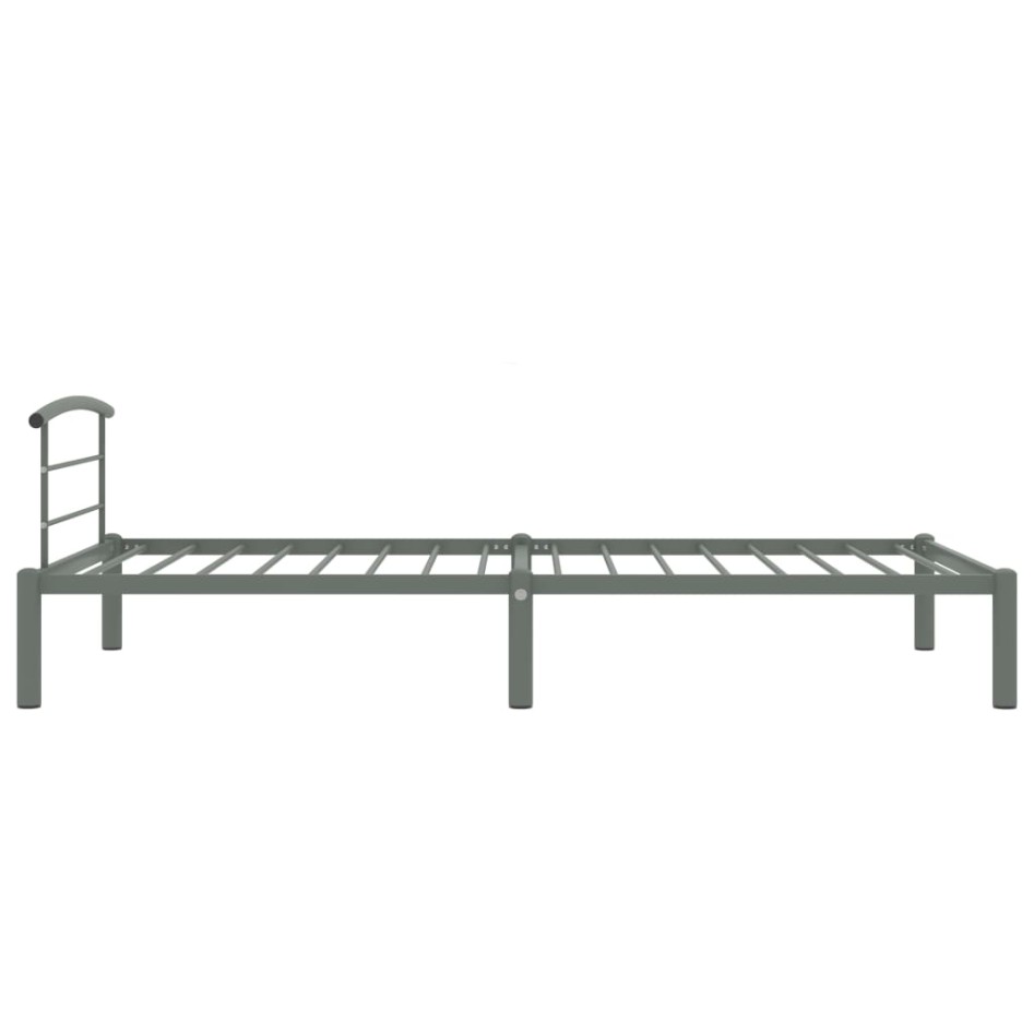 Estructura de cama de metal gris 100x200