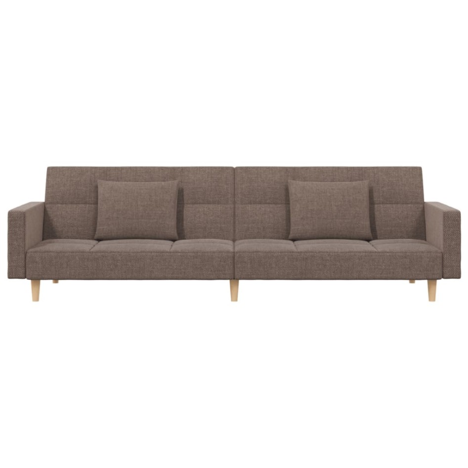 Sofá cama de 2 plazas con dos almohadas tela gris