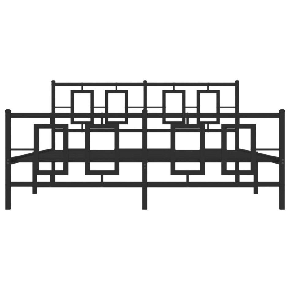 Estructura de cama cabecero y estribo metal negro 150x200