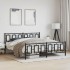 Estructura de cama cabecero y estribo metal negro 180x200
