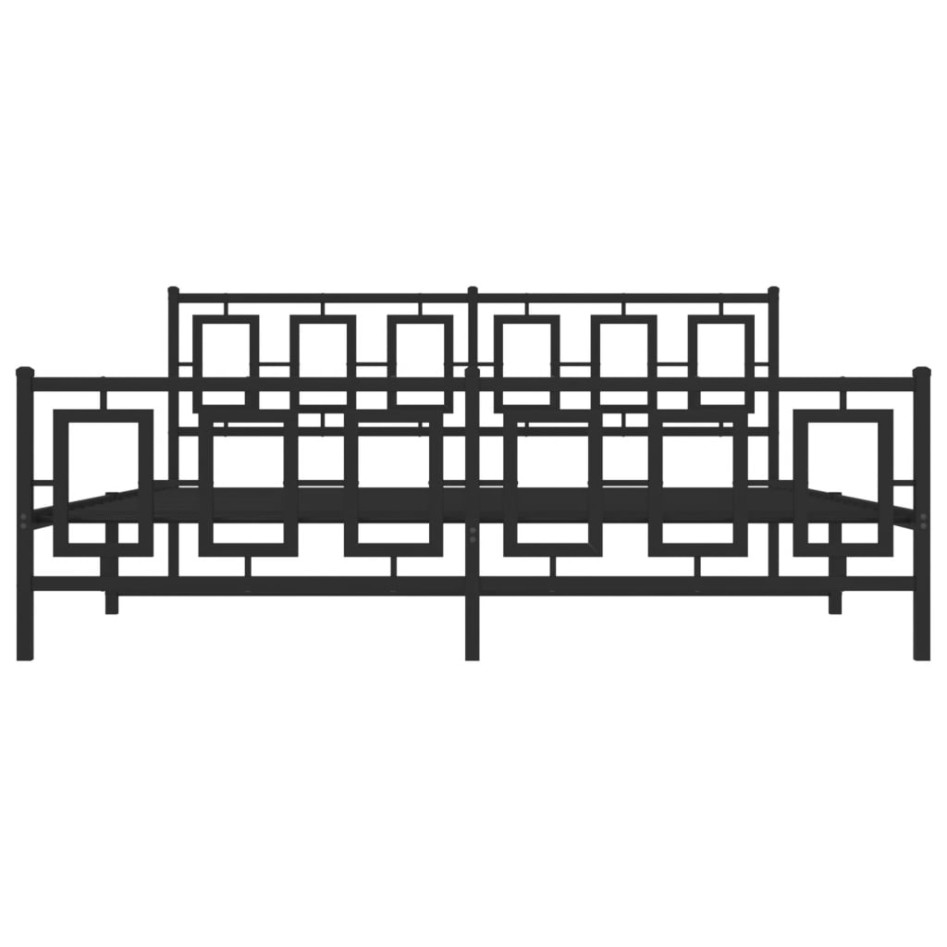 Estructura de cama cabecero y estribo metal negro 180x200