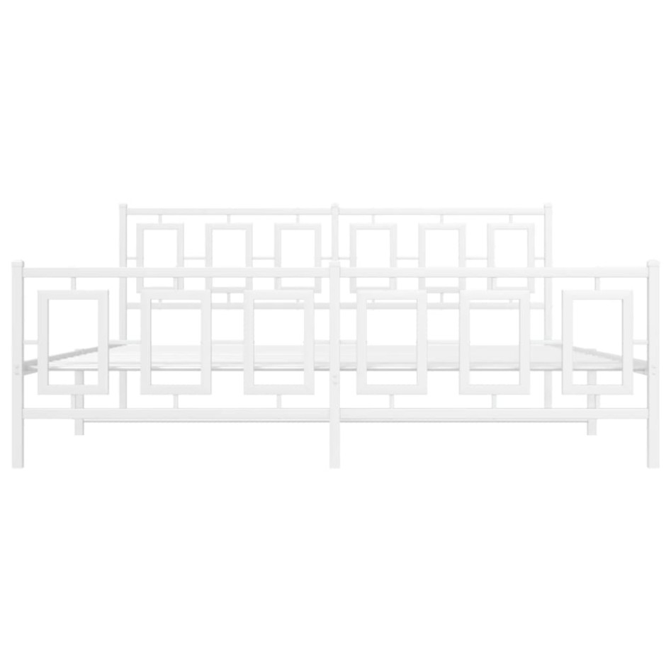 Estructura cama metal con cabecero y pie cama blanco 183x213