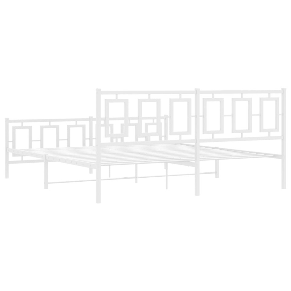 Estructura cama metal con cabecero y pie cama blanco 183x213