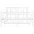 Estructura cama metal con cabecero y estribo blanco 120x190