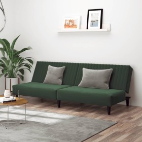 Sofá cama de 2 plazas terciopelo verde