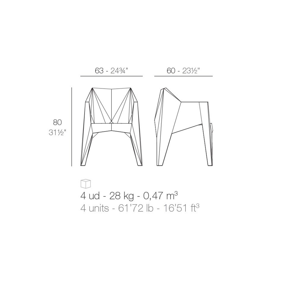 Sillón apilable, modelo Voxel