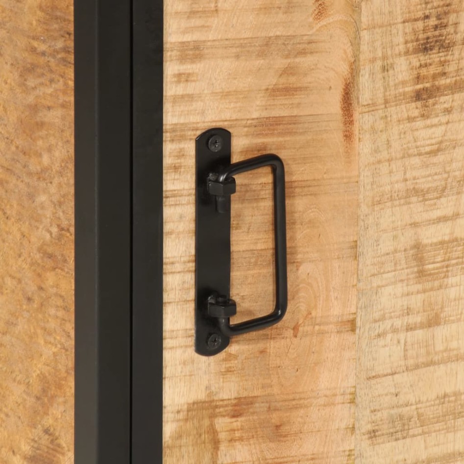 Mueble de baño madera maciza de mango y hierro 40x27x90