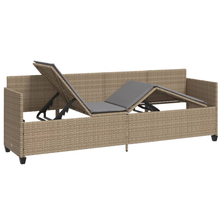 Tumbona con cojines ratán sintético