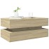 Mesa de centro con luces LED roble Sonoma 90x50x40