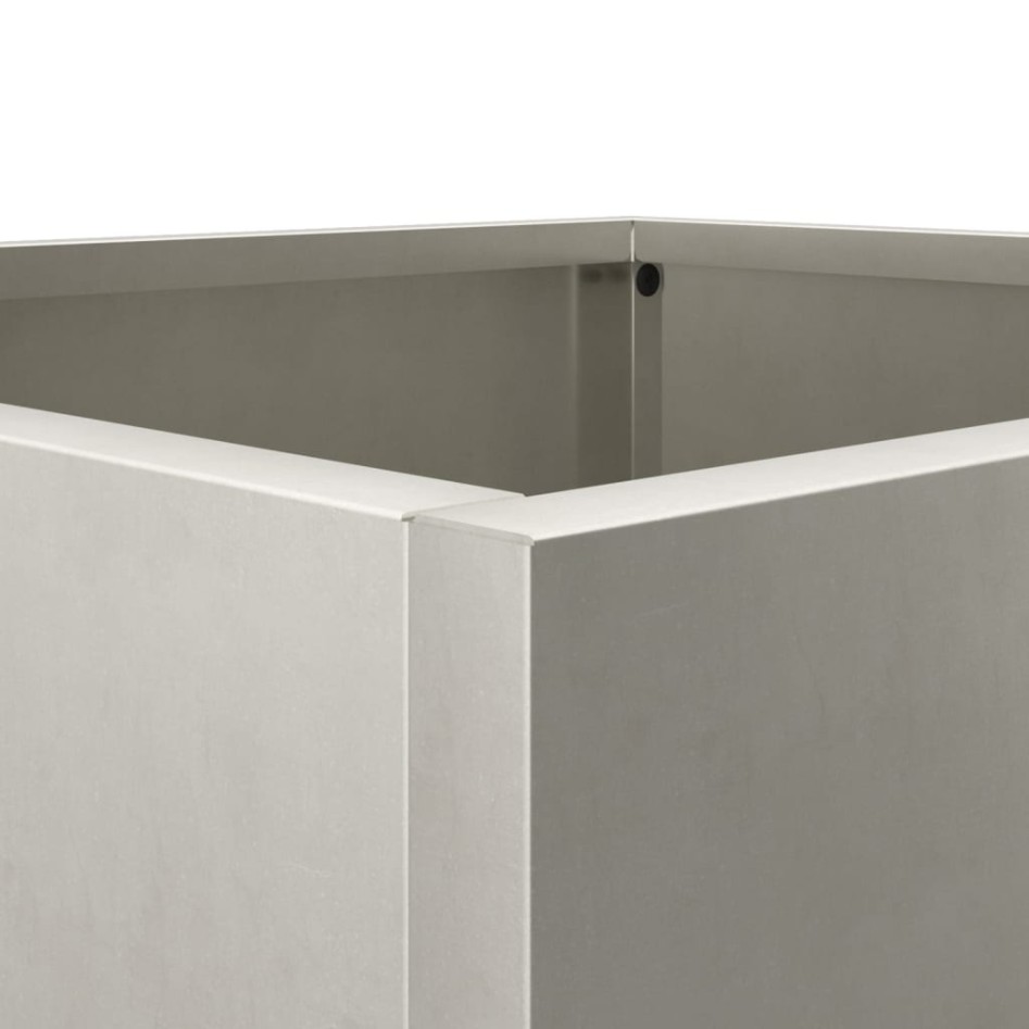 Jardineras 2 unidades acero inoxidable plateado 49x47x46