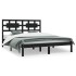 Estructura de cama de madera maciza de pino negra 200x200