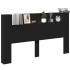 Cabecero de cama con LED negro 180x16,5x103,5