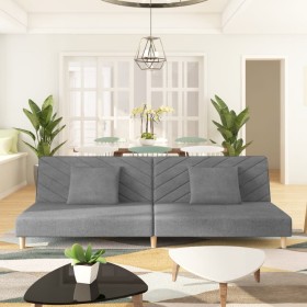 Sofá cama de 2 plazas con dos almohadas tela gris