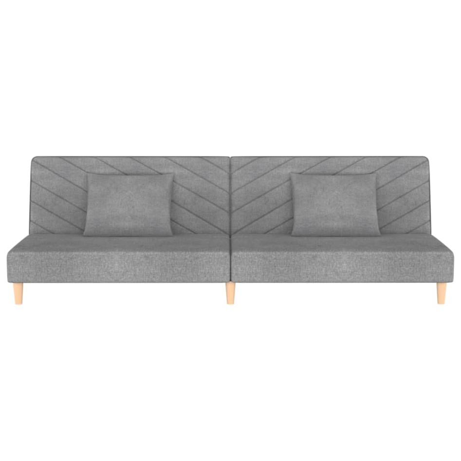 Sofá cama de 2 plazas con dos almohadas tela gris