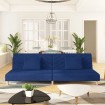 Sofá cama de 2 plazas con dos almohadas tela azul