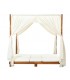 Tumbona doble con cortinas y cojines madera maciza de acacia, Modelo Mirtus