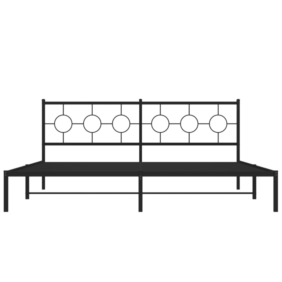 Estructura de cama con cabecero metal negro 193x203