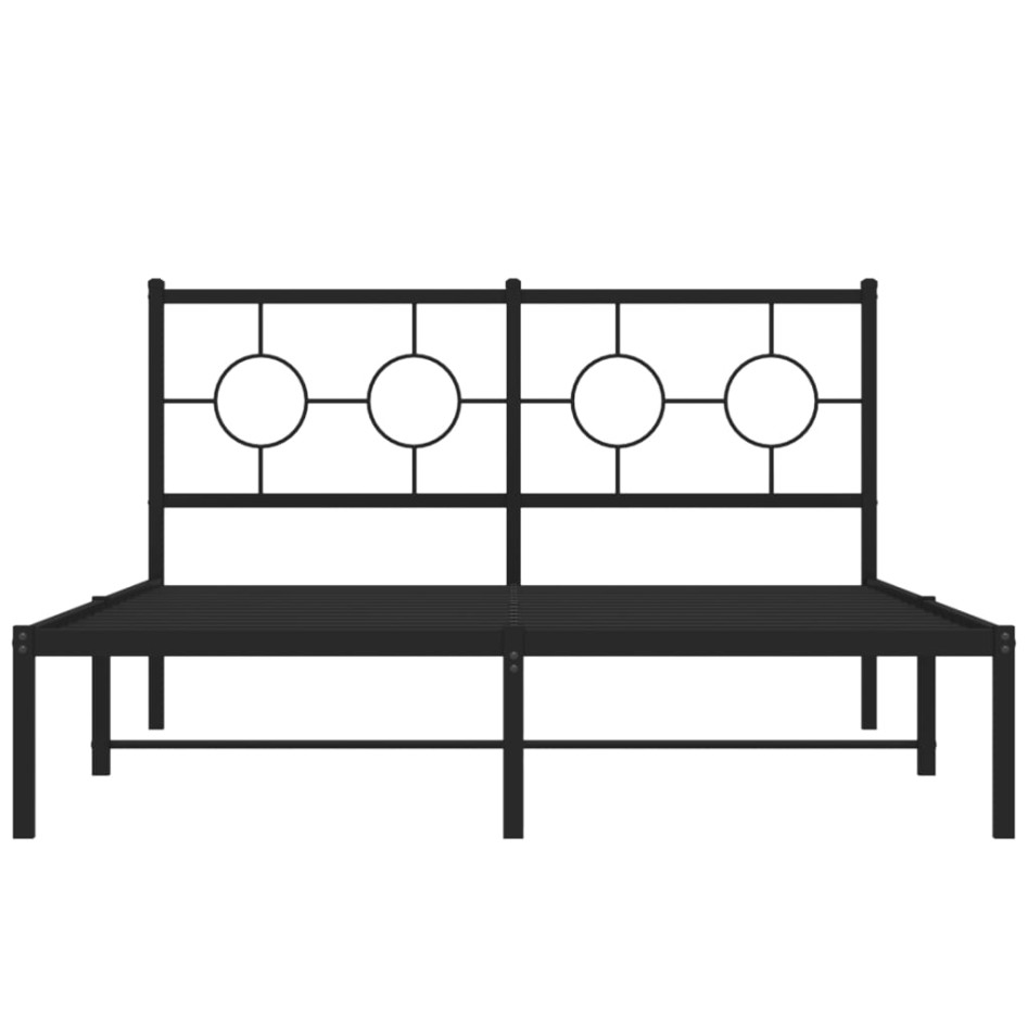 Estructura de cama con cabecero metal negro 140x190