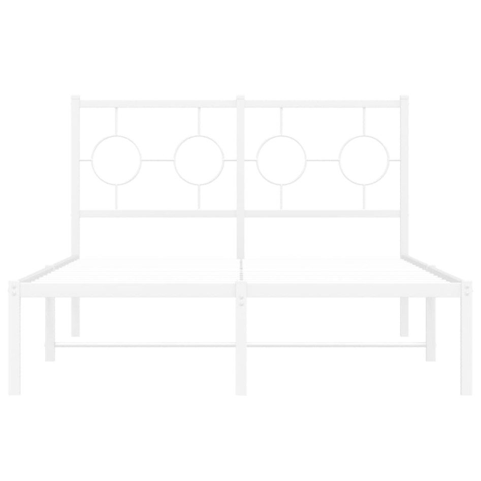 Estructura de cama de metal con cabecero blanca 120x190