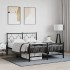 Estructura de cama cabecero y estribo metal negro 140x200