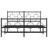 Estructura de cama cabecero y estribo metal negro 140x200