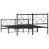 Estructura de cama cabecero y estribo metal negro 140x200