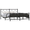 Estructura de cama cabecero y estribo metal negro 160x200 cm