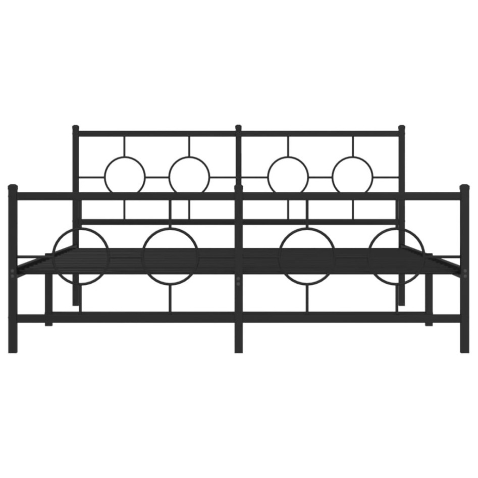 Estructura de cama cabecero y estribo metal negro 160x200