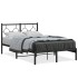 Estructura de cama con cabecero metal negro 120x200