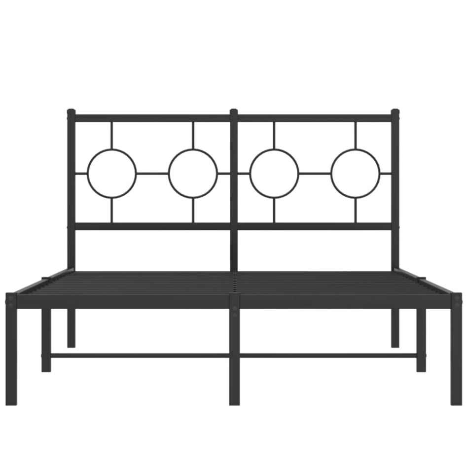 Estructura de cama con cabecero metal negro 120x200