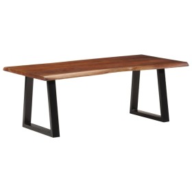Mesa de centro madera maciza de acacia marrón miel 110x55x40
