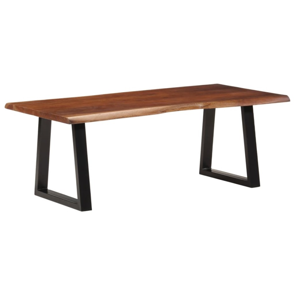 Mesa de centro madera maciza de acacia marrón miel 110x55x40