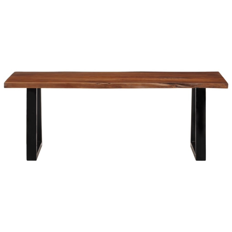 Mesa de centro madera maciza de acacia marrón miel 110x55x40