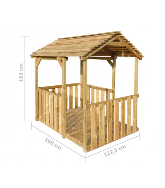 Casa de juegos de jardín de madera de pino,Modelo Simtal