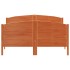 Estructura cama con cabecero madera pino marrón cera 135x190