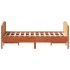 Estructura cama con cabecero madera pino marrón cera 135x190