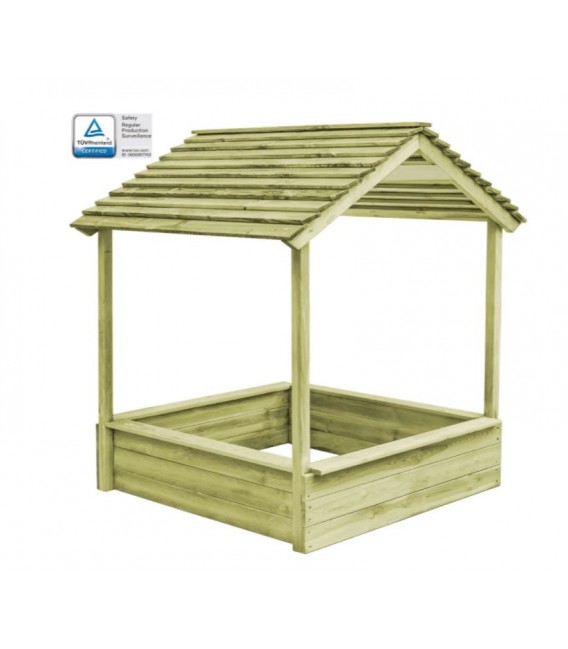 Casa de juegos de jardín con cajón de arena madera de pino,Modelo Ares